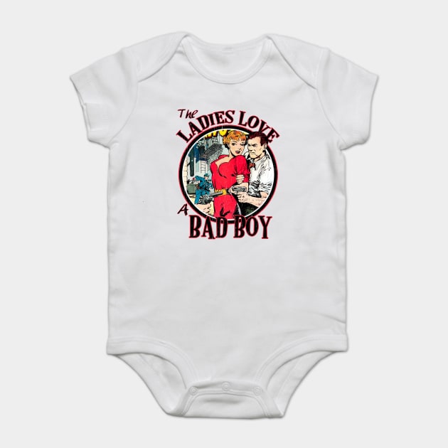 Th Vintage Worn Bad Boy Tee Baby Bodysuit by Joaddo